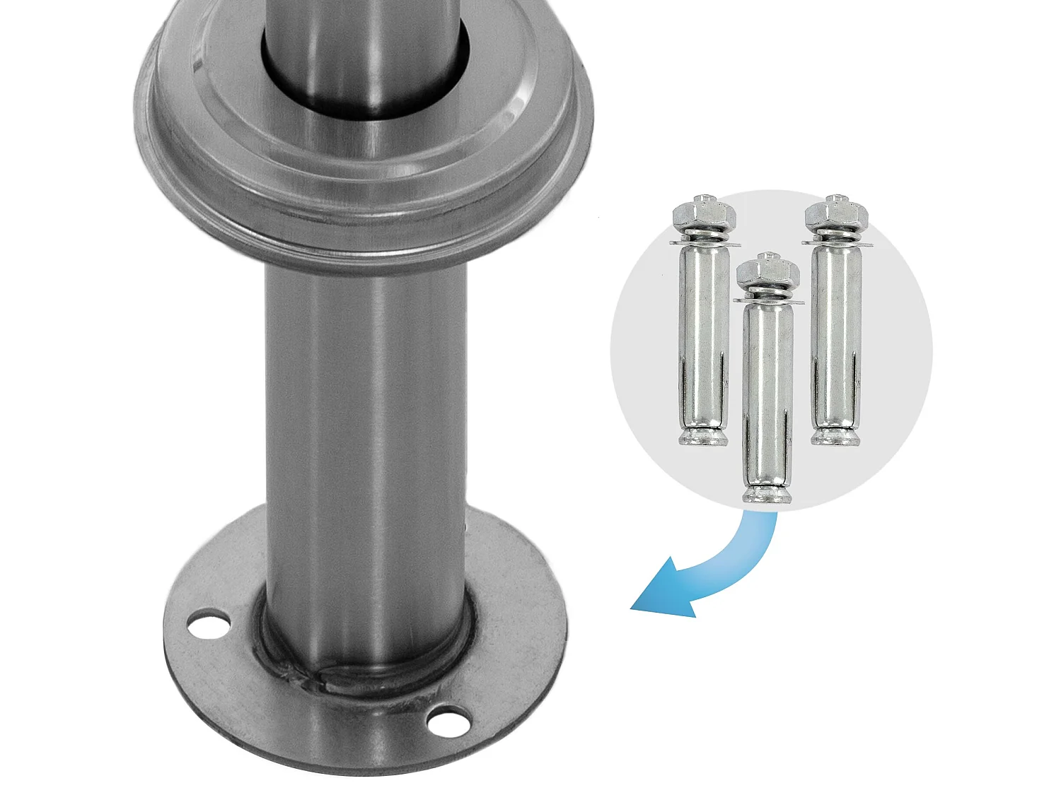 Support piédestal socle pour boîte aux lettres argent en acier inoxydable ML-Design