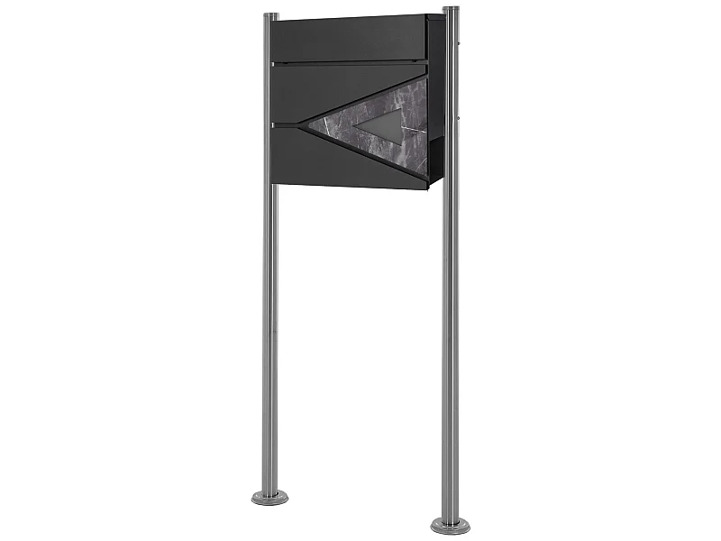 Boîte aux lettres sur pieds métallique acier inoxydable 37x36,5x11 cm  ML-Design