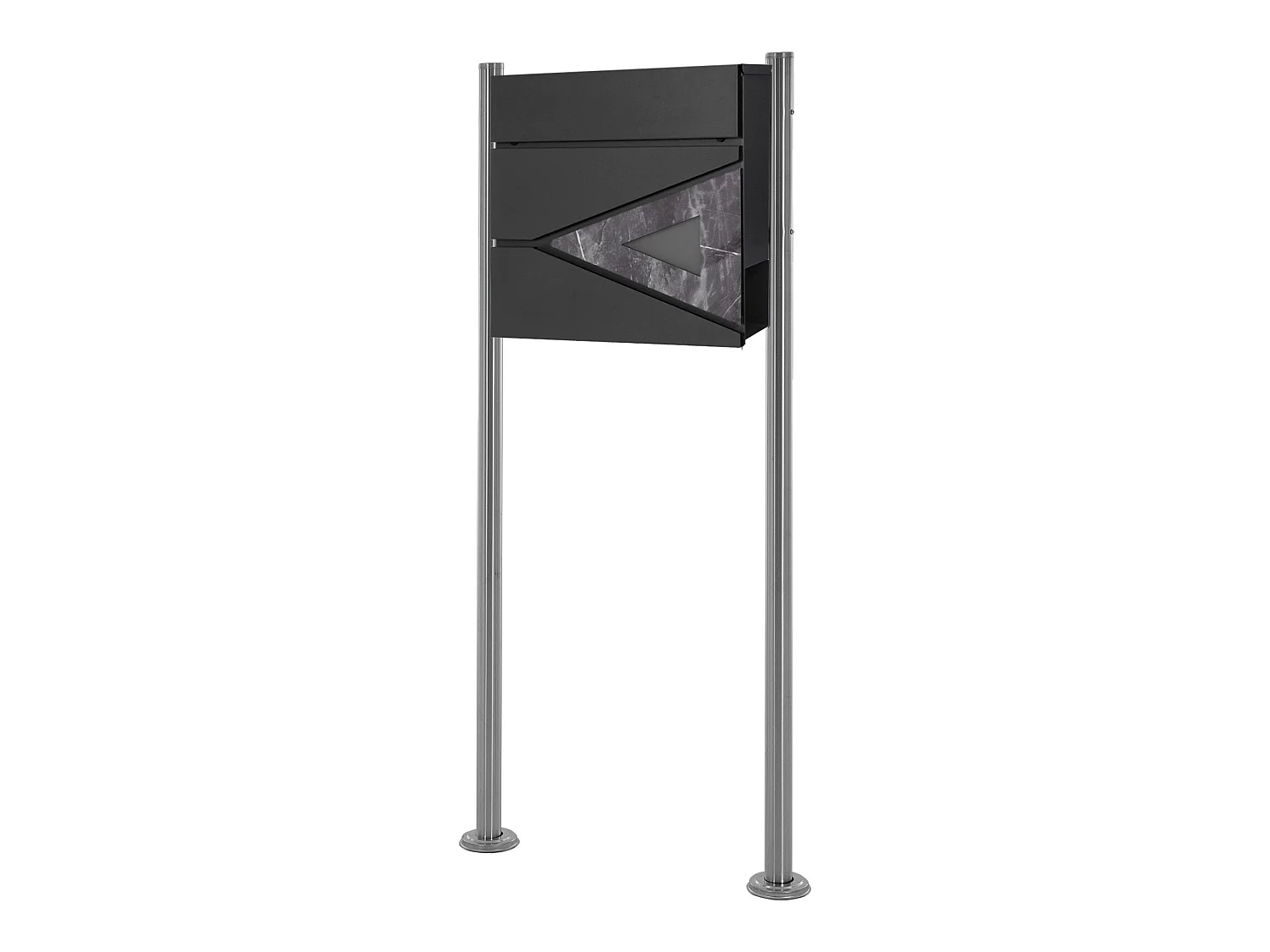 Boîte aux lettres sur pieds métallique acier inoxydable 37x36,5x11 cm  ML-Design