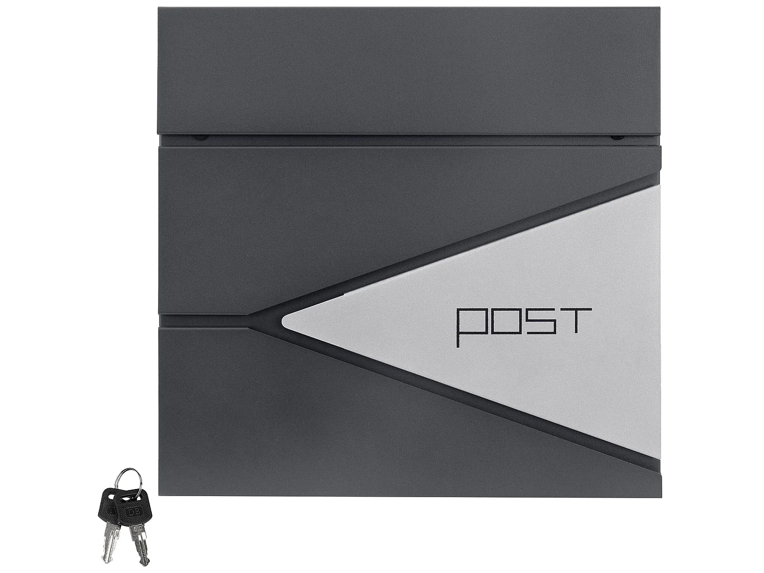 Cassetta postale acciaio inox antracite moderna posto per giornali 37x37x11 cm