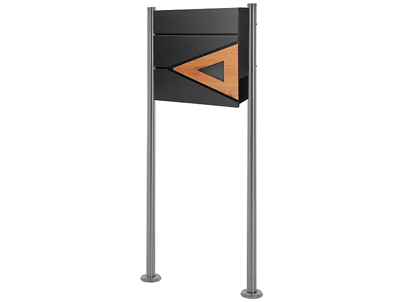 Boîte aux lettres sur pieds boîte postale anthracite optique bois  ML-Design