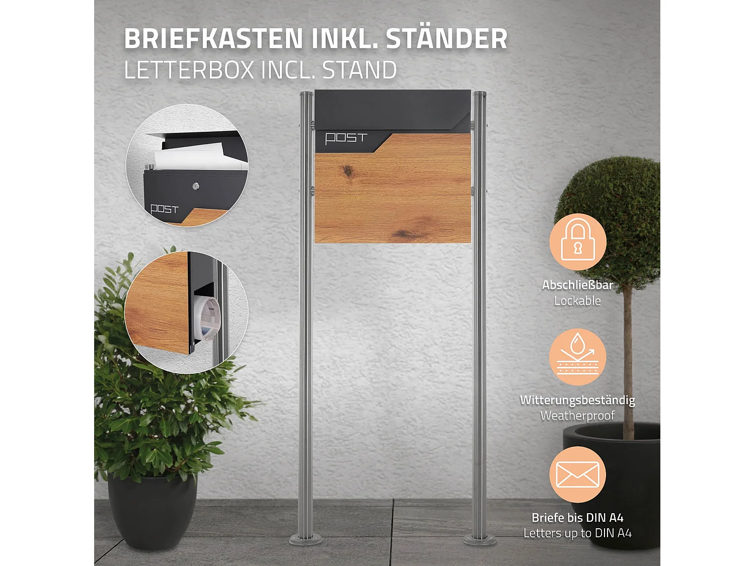 Buzón con soporte Buzón con soporte Buzón Acero