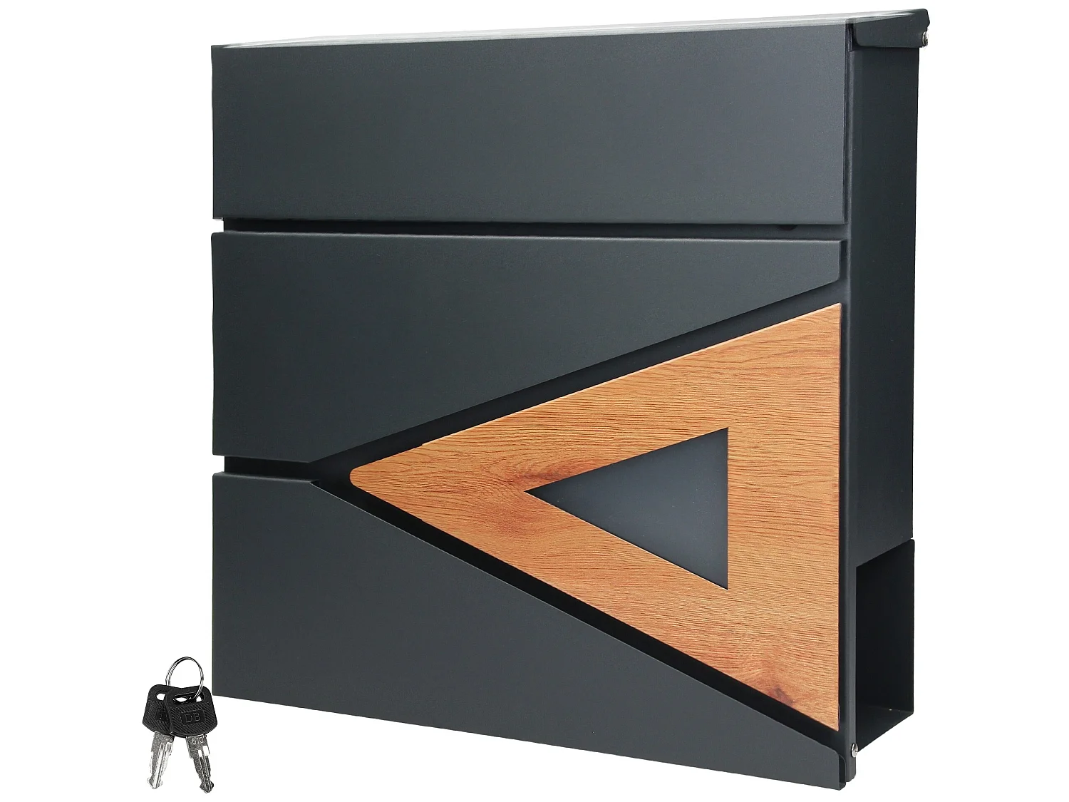 Boite aux lettres anthracite/aspect bois avec rouleau á journaux  ML-Design