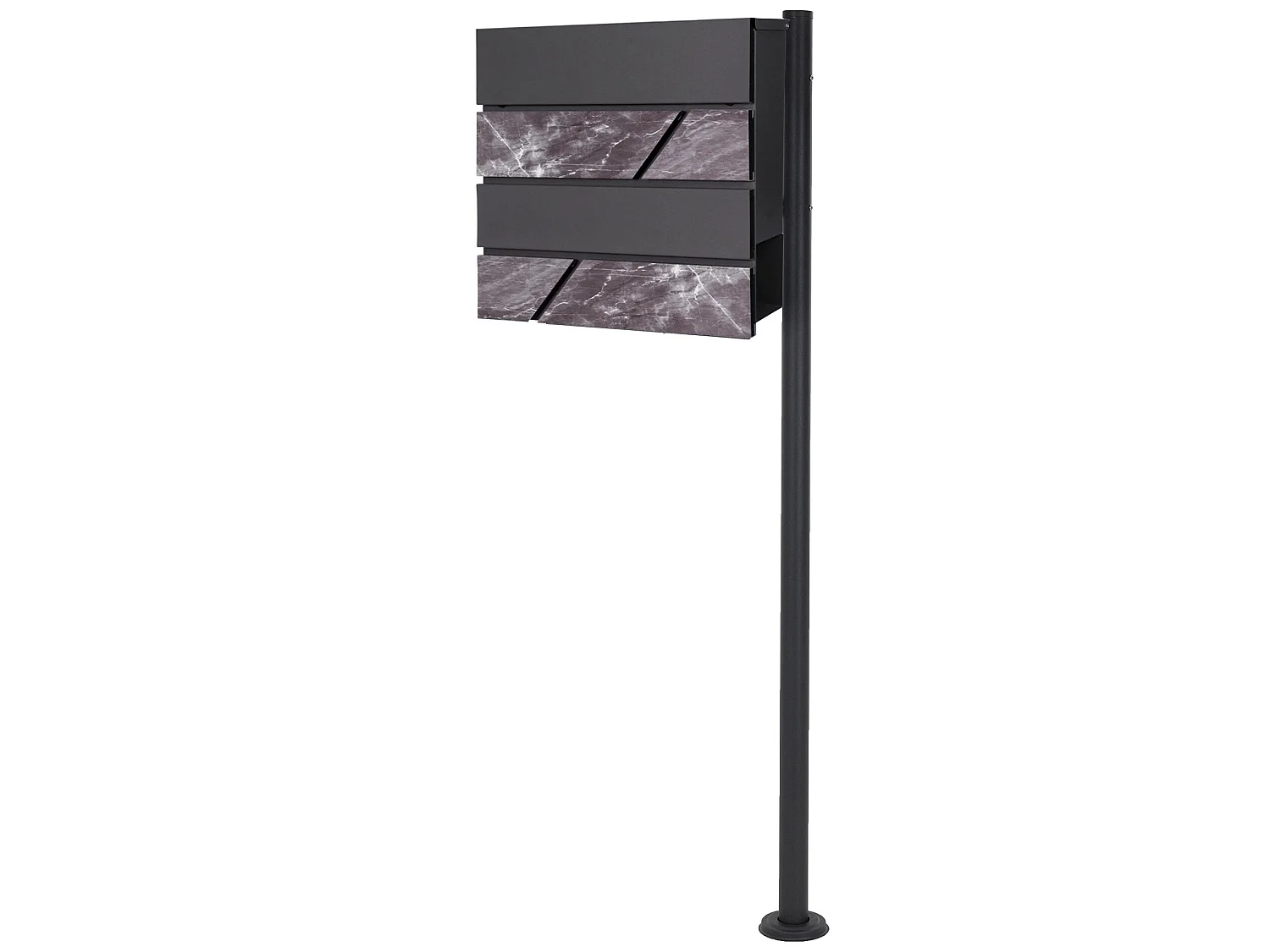 Boîte aux lettres avec support anthracite / noir aspect marbre ML-Design