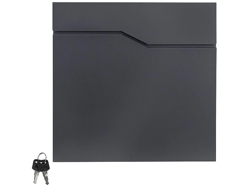 Buzón correo exterior moderno acero antracita compartimento periodico 37 x 37 cm