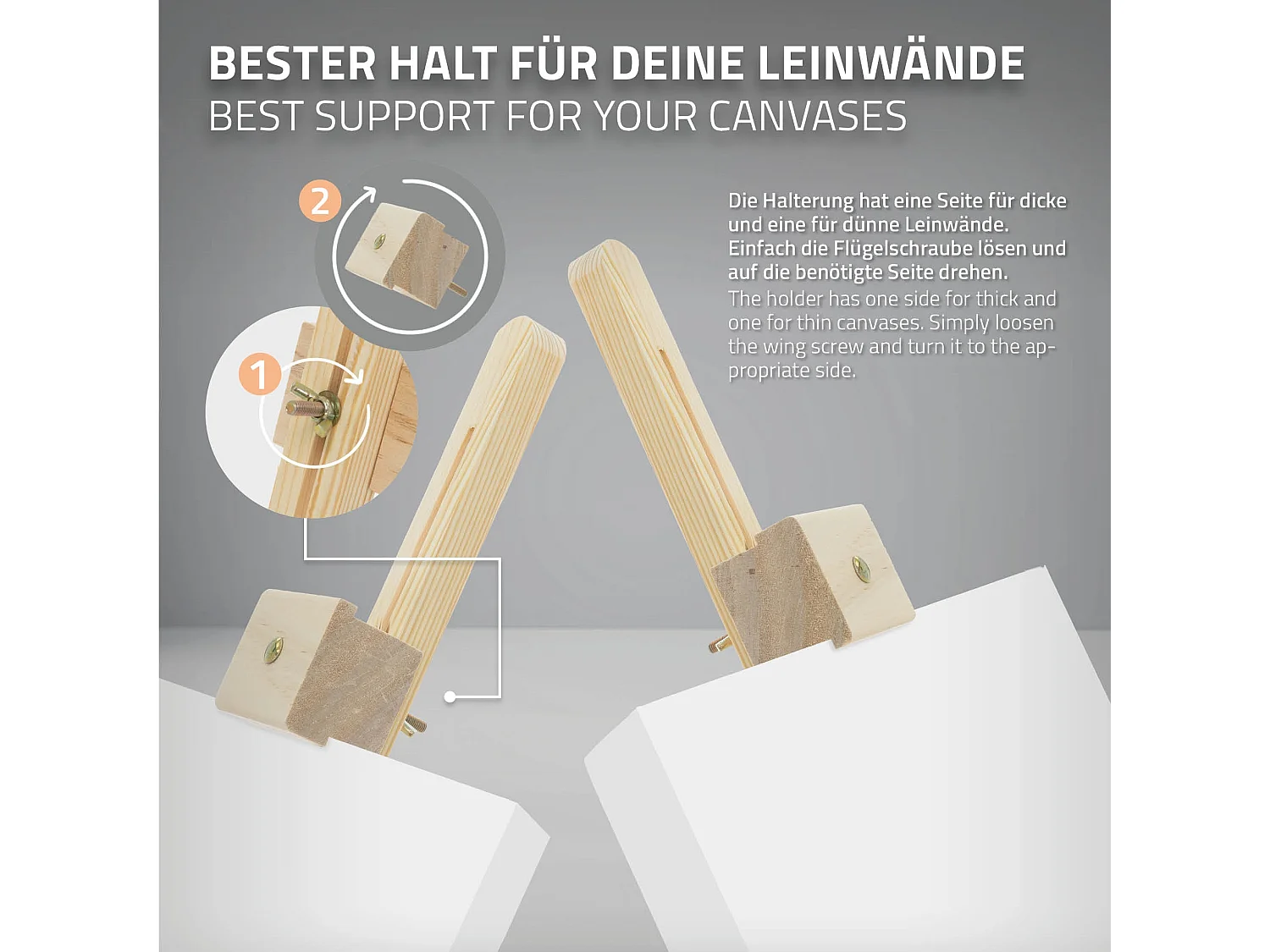 Caballete de estudio para pintura de madera para lienzos de hasta 56cm regulable