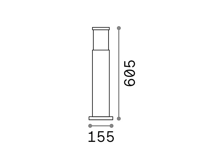 Middelbruine aluminium cilindrische buitenpaal