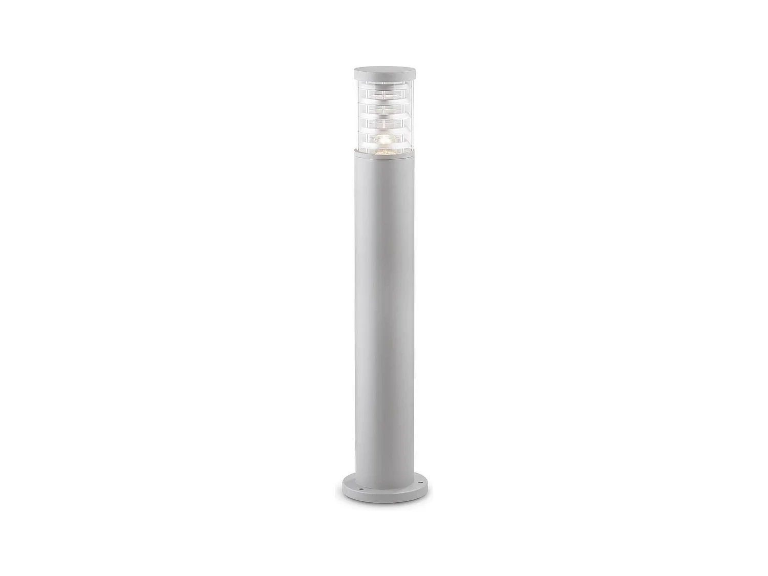 Cilindrische buitenpaal in lichtgrijs aluminium groot