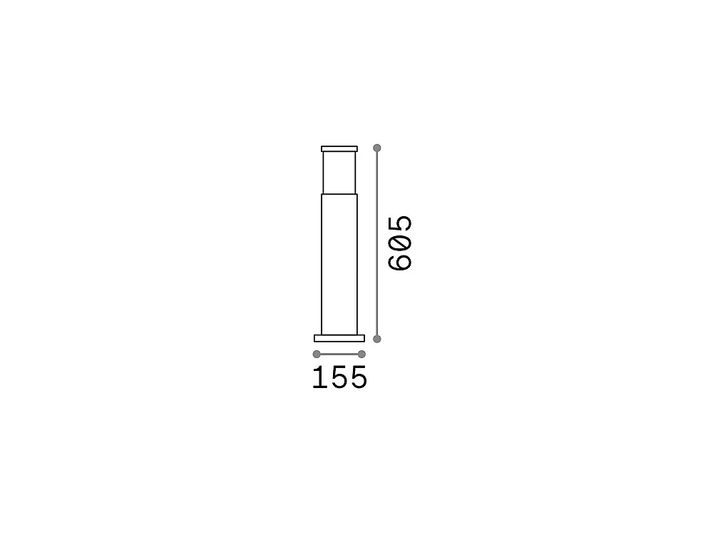 Ideal Lux Tronco Borne d'extérieur courte à 1 ampoule noire IP44, E27