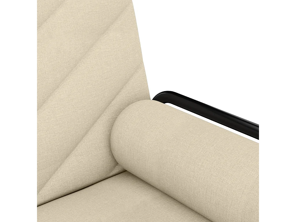 Divano Letto con Braccioli Crema in Tessuto