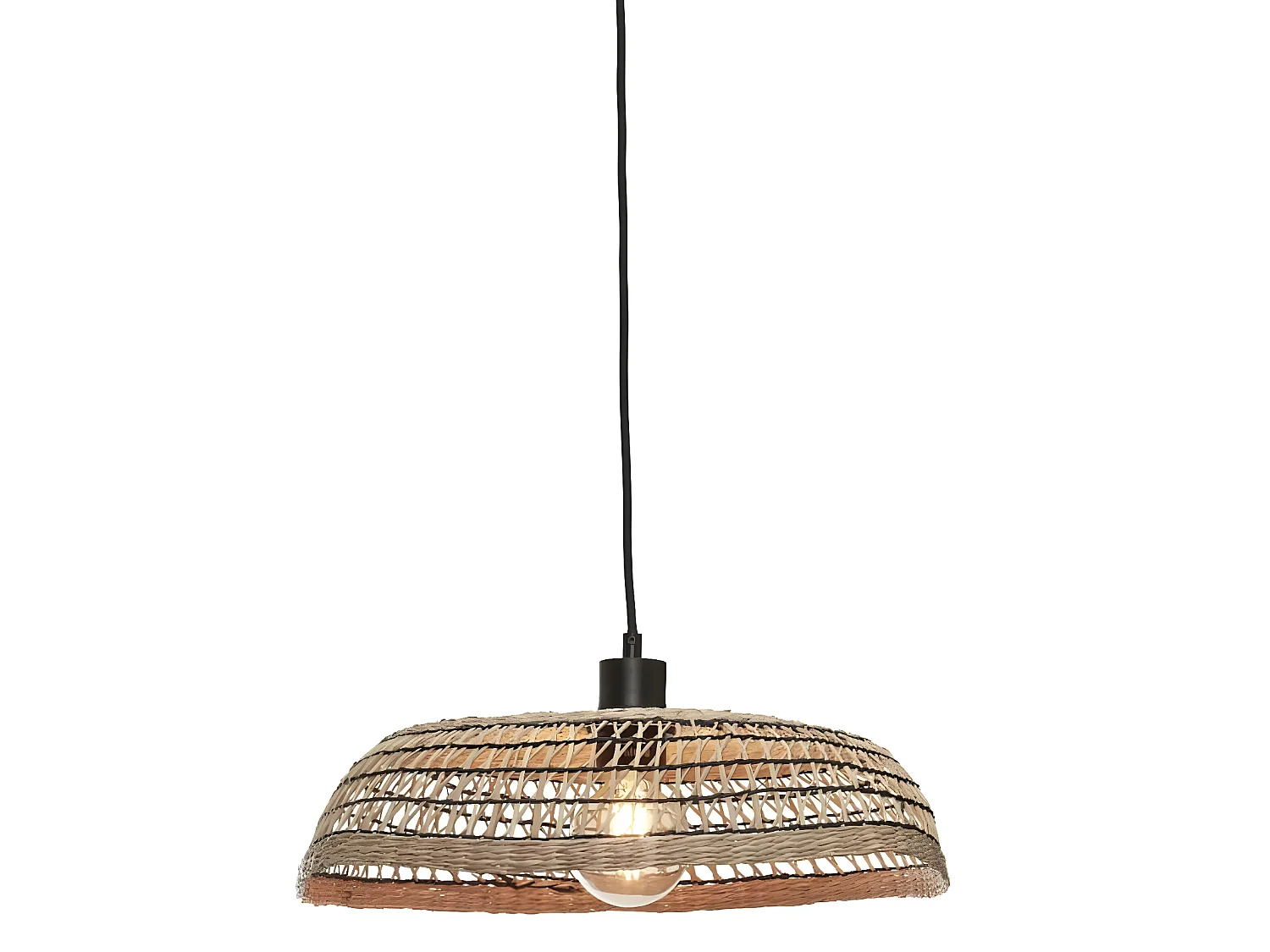 Suspensão de junco do mar tecida à mão Pantanal Good & Mojo - Preto