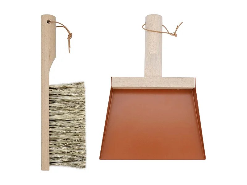 Coffret pelle et balayette Clynk Nature Rouge tomette