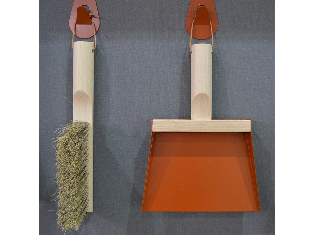 Coffret pelle et balayette Clynk Nature Rouge tomette