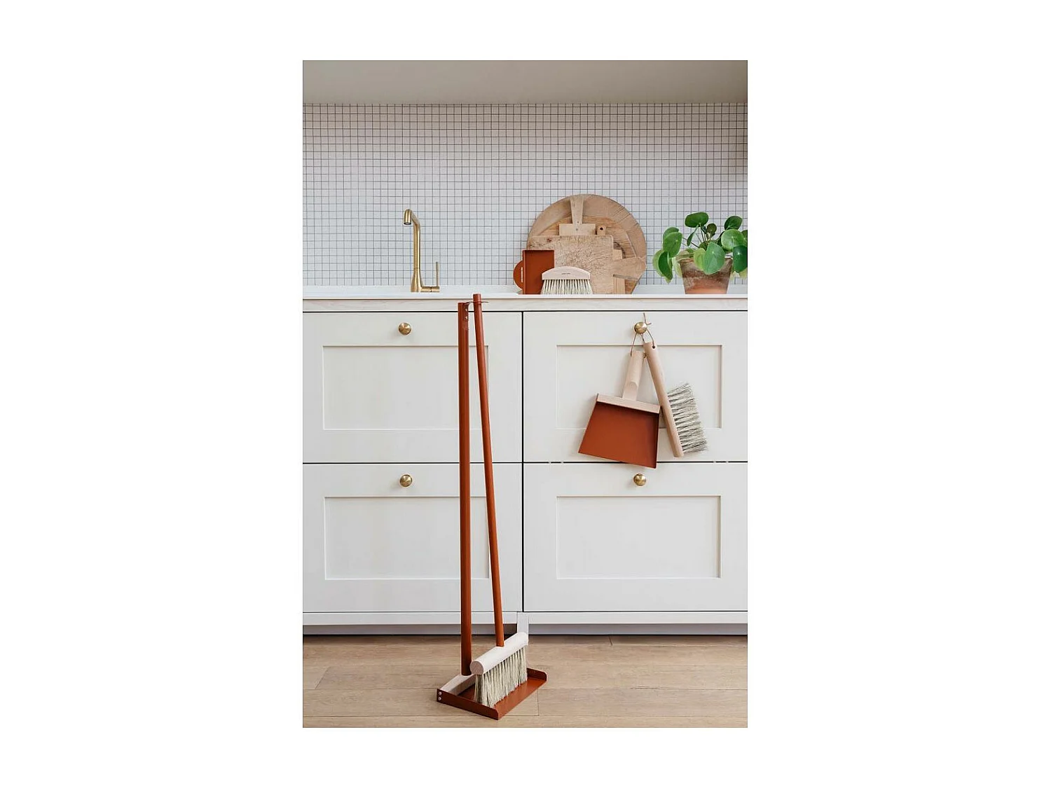 Coffret pelle et balayette Clynk Nature Rouge tomette