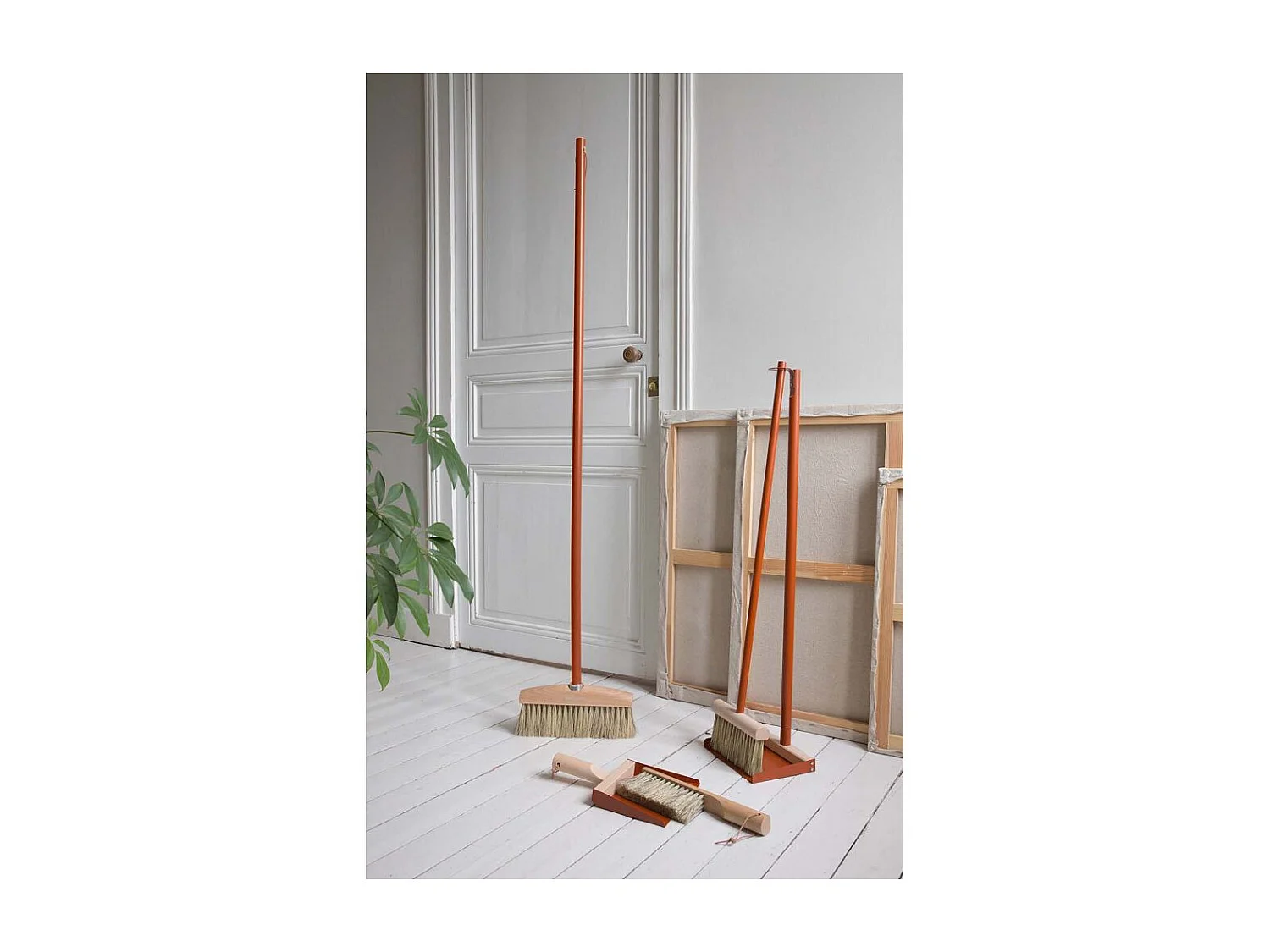 Coffret pelle et balayette Clynk Nature Rouge tomette