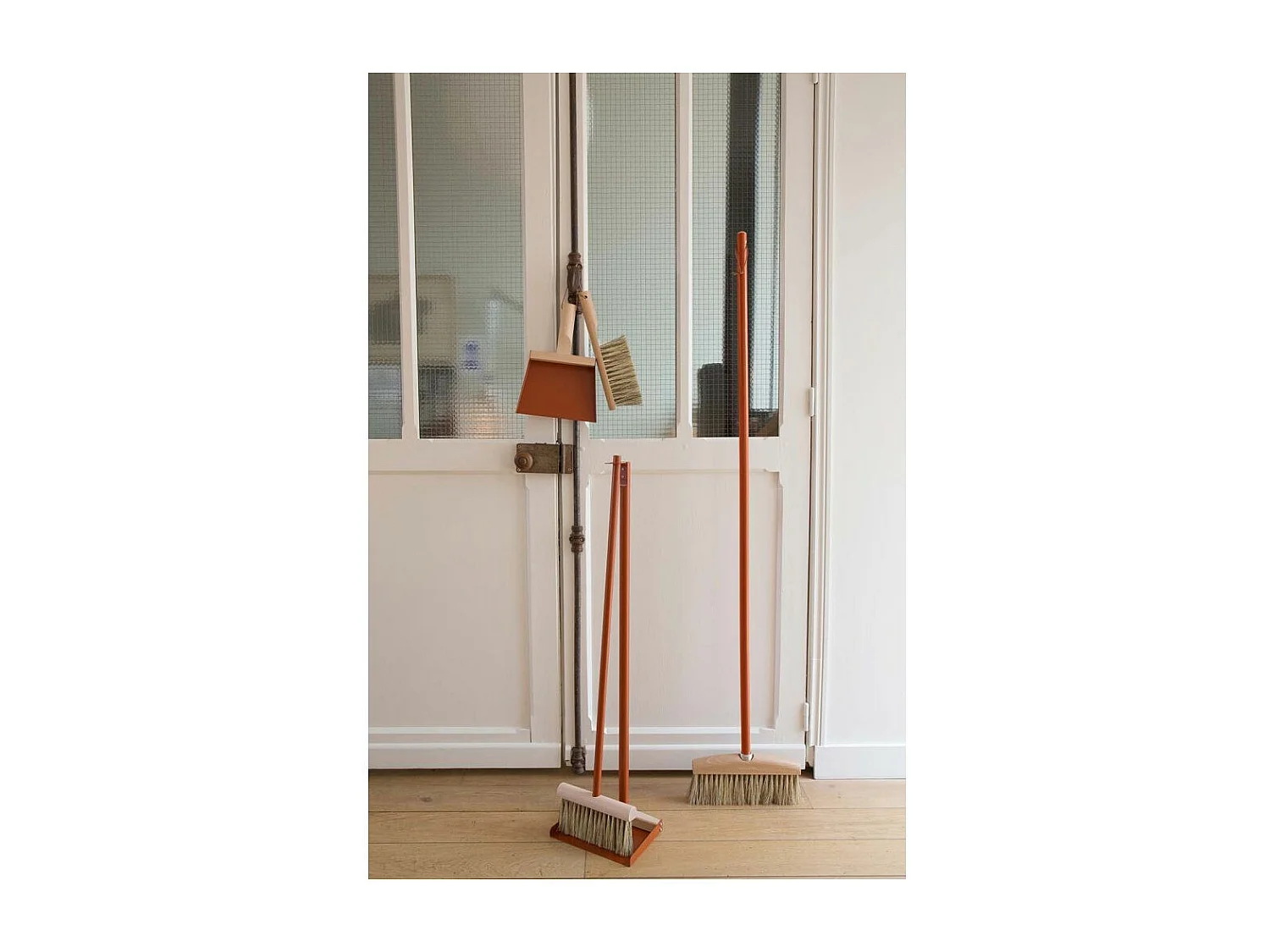 Coffret pelle et balayette Clynk Nature Rouge tomette