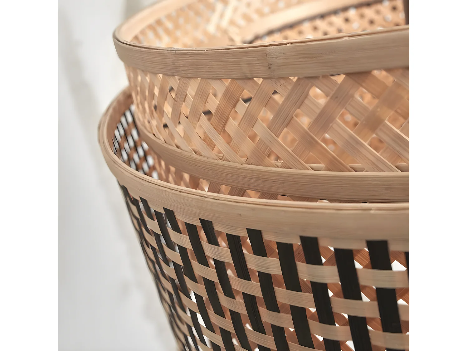 Handgewebte Bambuslampe Bhutan Good & Mojo - Beige