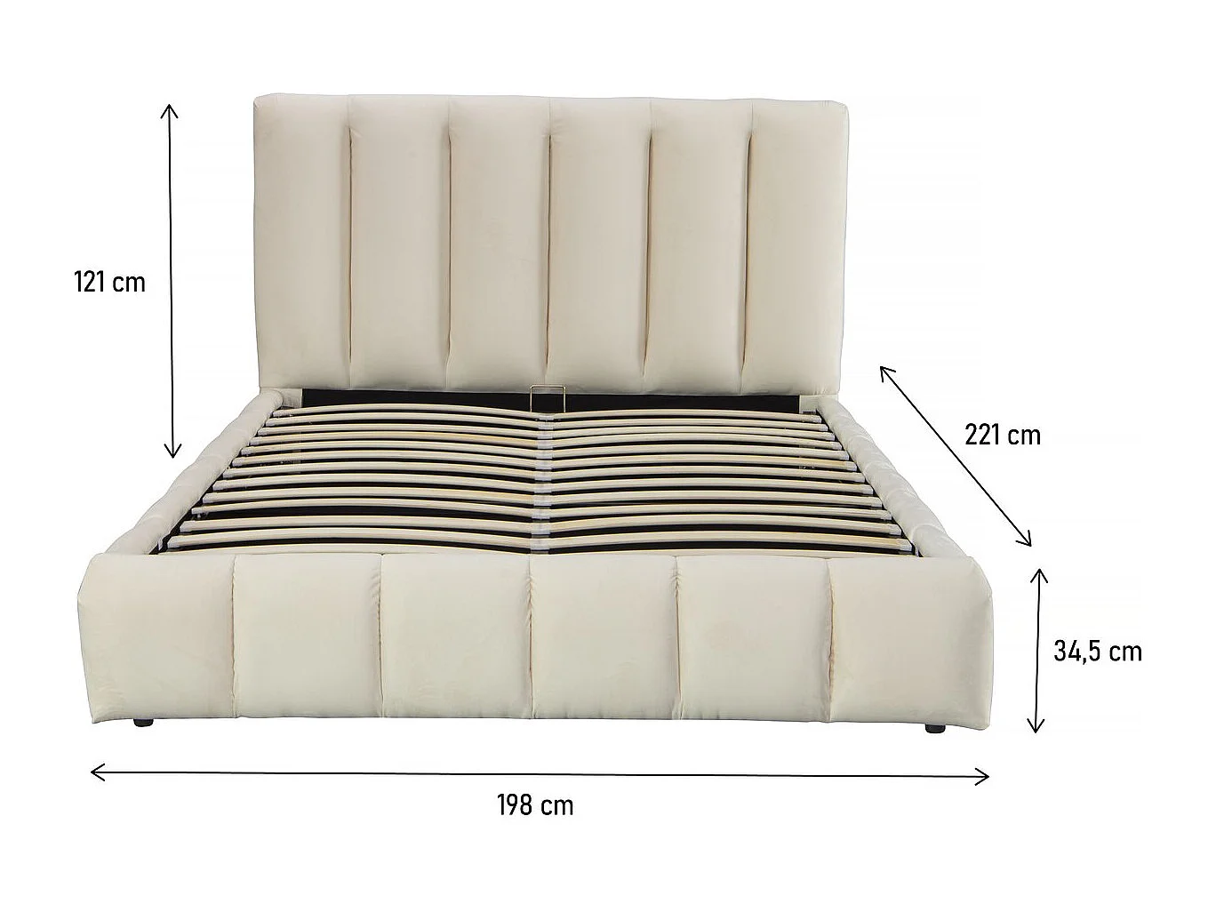 Lit avec coffre "Annie" 180 x 200 cm - Beige