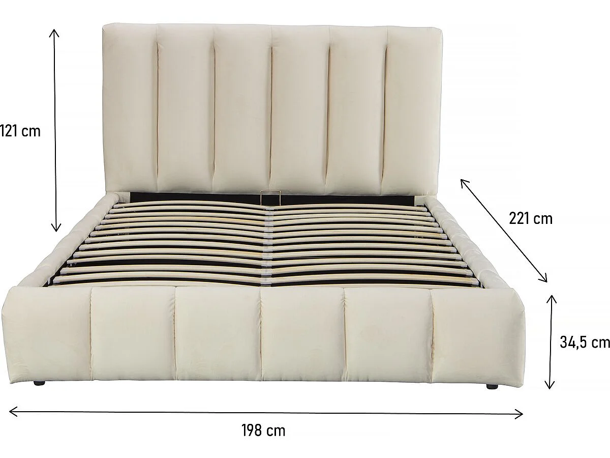 Lit avec coffre "Annie" 180 x 200 cm - Beige