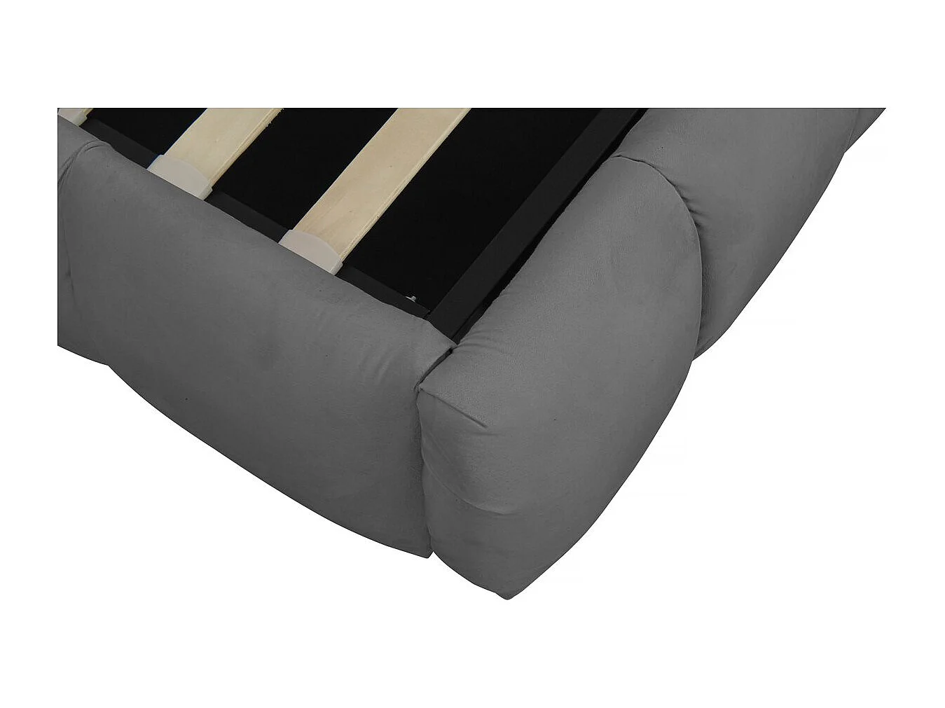 Bed met opbergruimte "Annie" in grijze fluwelen stof 140x190cm - Praktische opslag en ultiem comfort