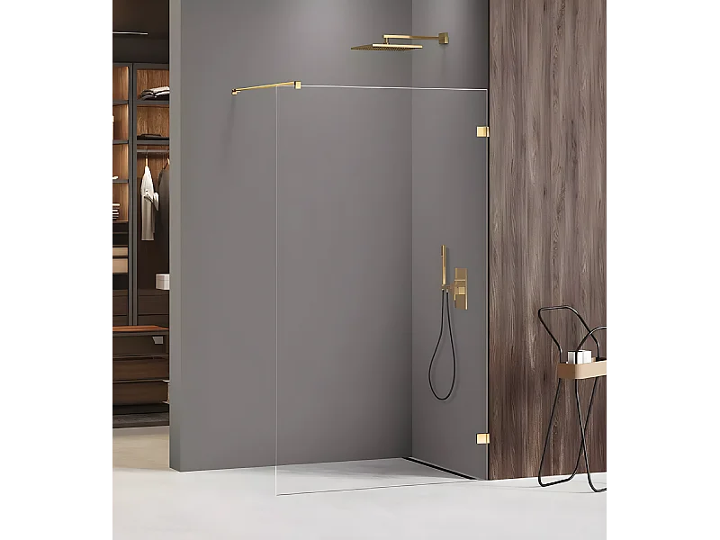 Paroi de douche à l'italienne 120 cm doré  MIAMI GOLD SHINE