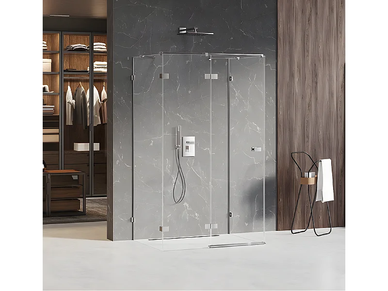 Cabine de douche  gauche 100x120 pivotante MAJORQUE CHROME,couleur: chrome,,  accès de face