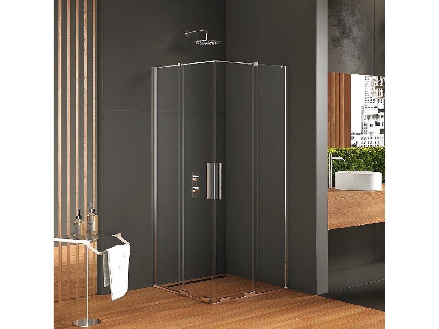 Cabine De Douche Angulaire 90x120 Cm – Porte Coulissante Transparente, Hauteur 198 Cm, Neuve