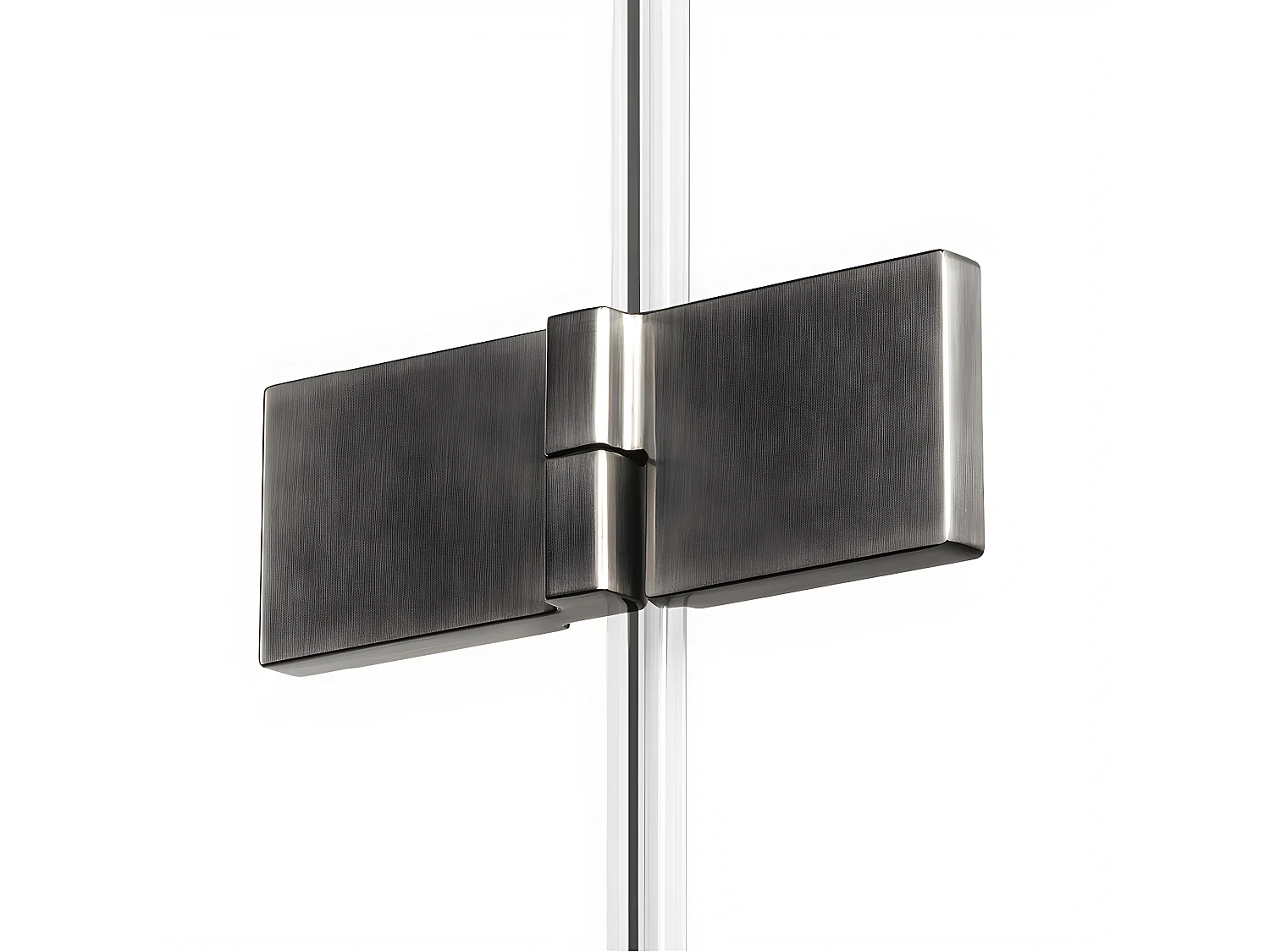 Cabine de douche inox brossé 120x80cm,pivotante gauche  CARAIBES GUNMETAL BRUSHED, acces de face