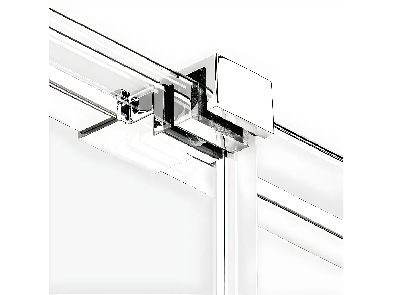 Cabine de douche 130x80cm coulissante MALDIVES CHROME, chrome, acces de face