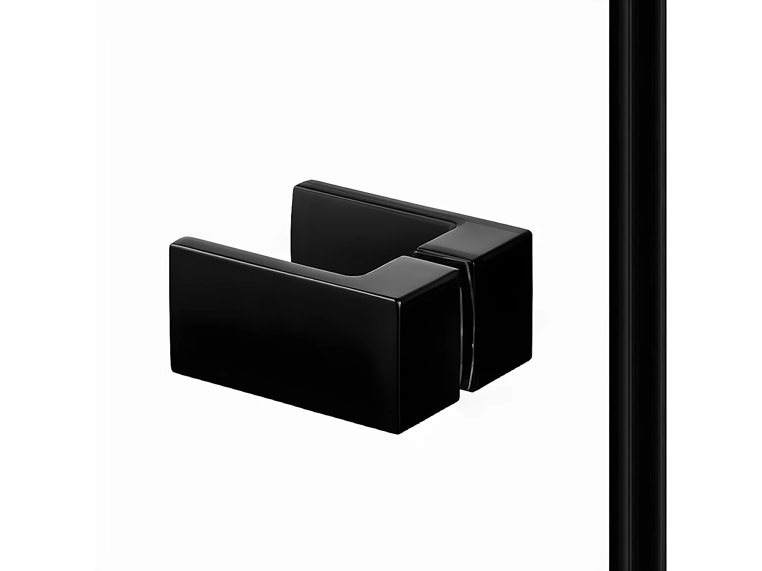 Cabine de douche  gauche 110x90 pivotante BORA BORA BLACK,couleur: noir, accès de face