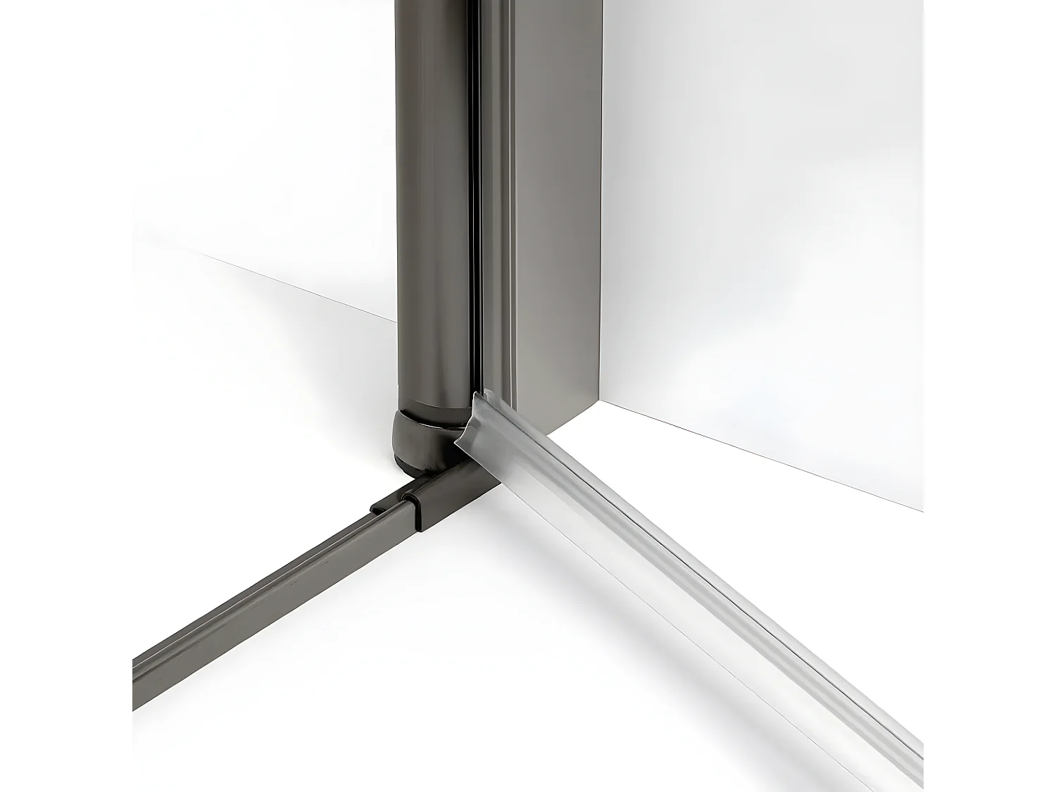 Cabine de douche pivotante  80x70 cm inox brossé ANTILLES GUNMETAL BRUSHED