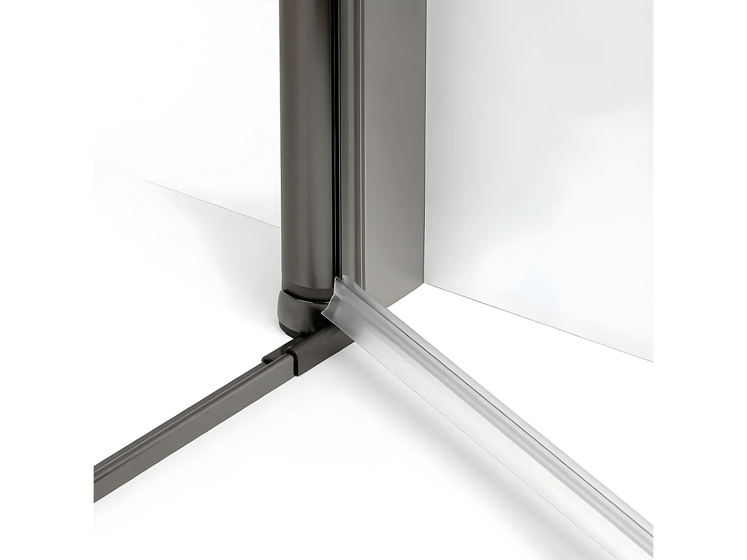 Cabine de douche pivotante  90x70 cm inox brossé ANTILLES GUNMETAL BRUSHED