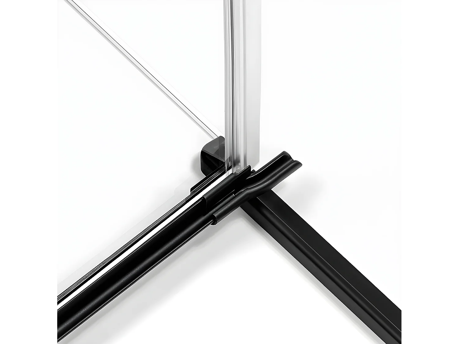 Cabine de douche  droite 120x70 pivotante BORA BORA BLACK,couleur: noir, accès de face