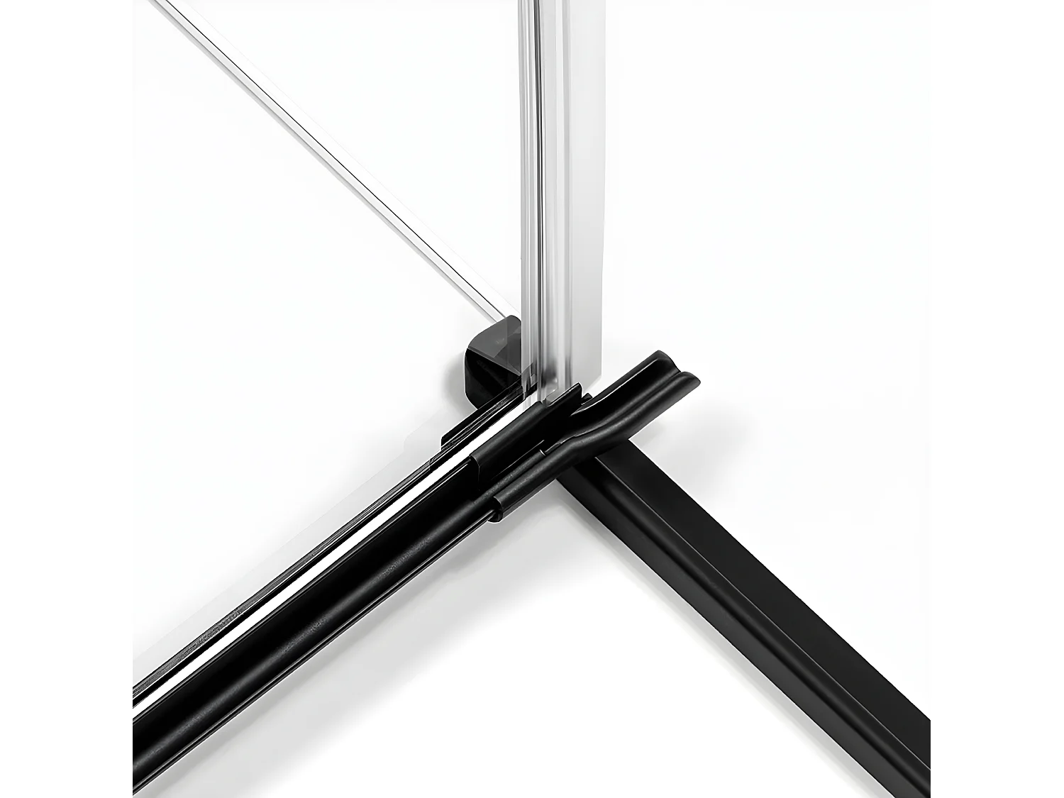 Cabine de douche  droite 110x70 pivotante BORA BORA BLACK,couleur: noir, accès de face