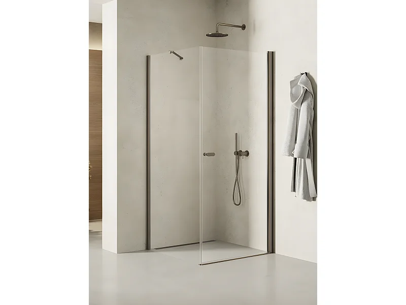 Cabine de douche pivotante  80x80 cm inox brossé ANTILLES GUNMETAL BRUSHED