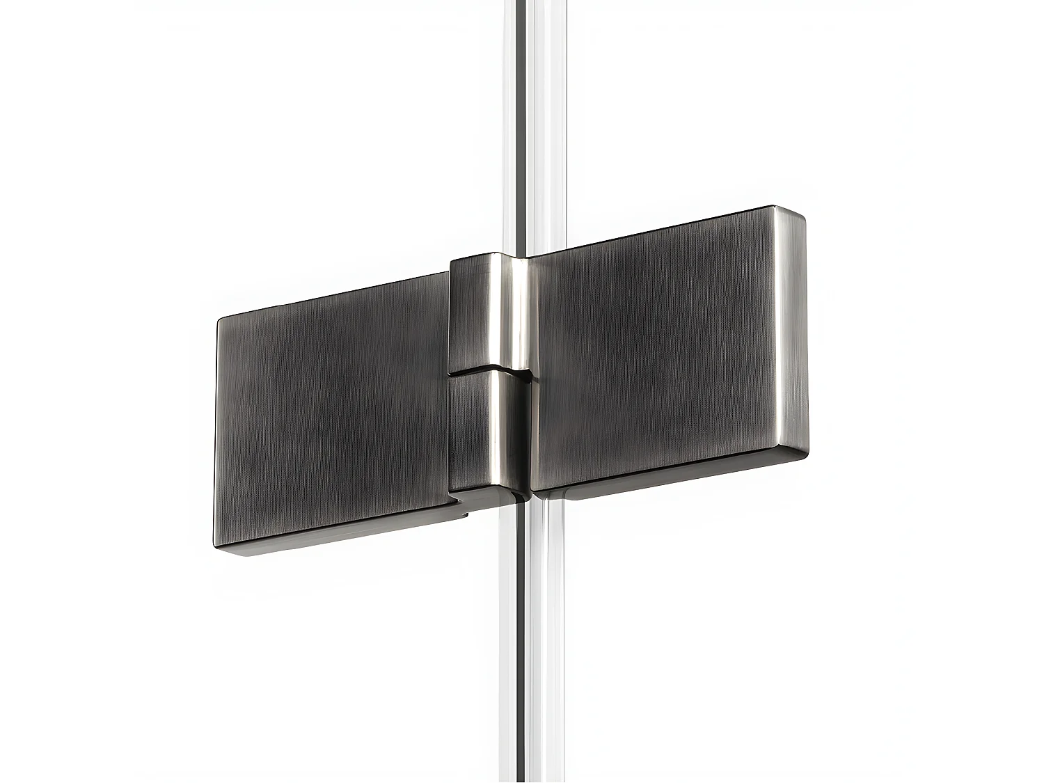 Cabine de douche inox brossé 100x100cm,pivotante gauche  CARAIBES GUNMETAL BRUSHED, acces de face