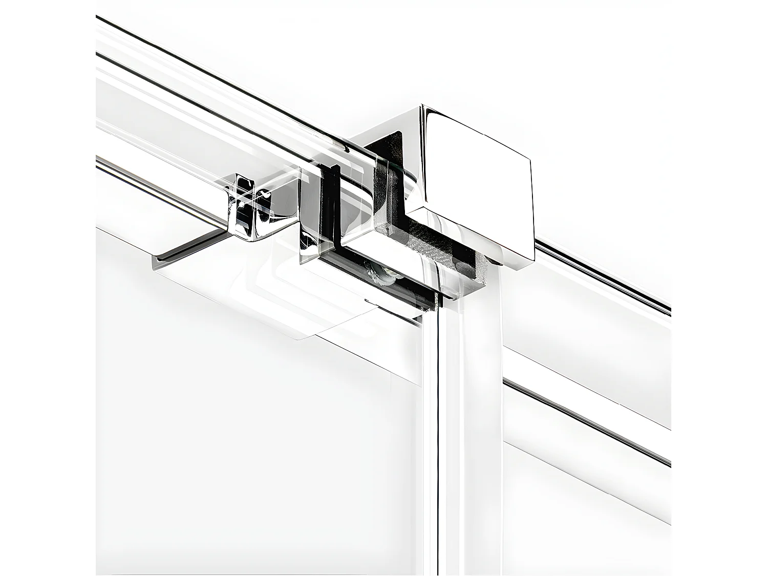 Cabine de douche  140x100 coulissante chrome MALDIVES CHROME, accès de face