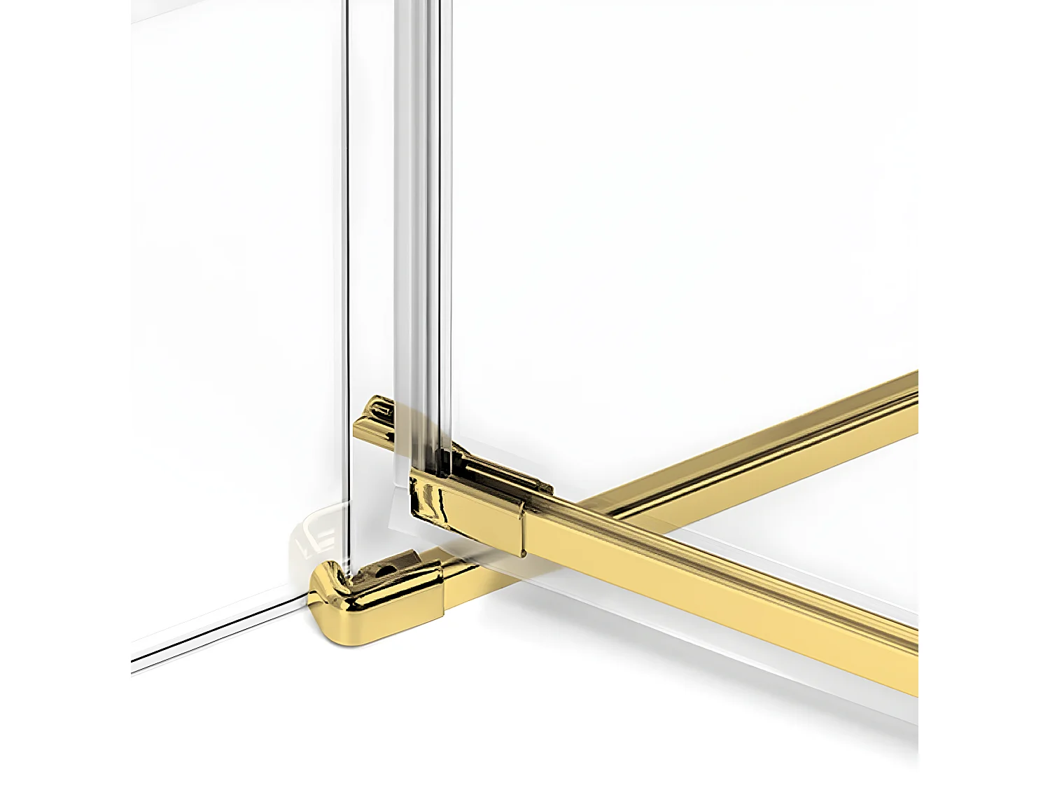 Cabine de douche  droite 110x120 pivotante BALI GOLD BRUSHED,couleur: doré brossé, accès de face