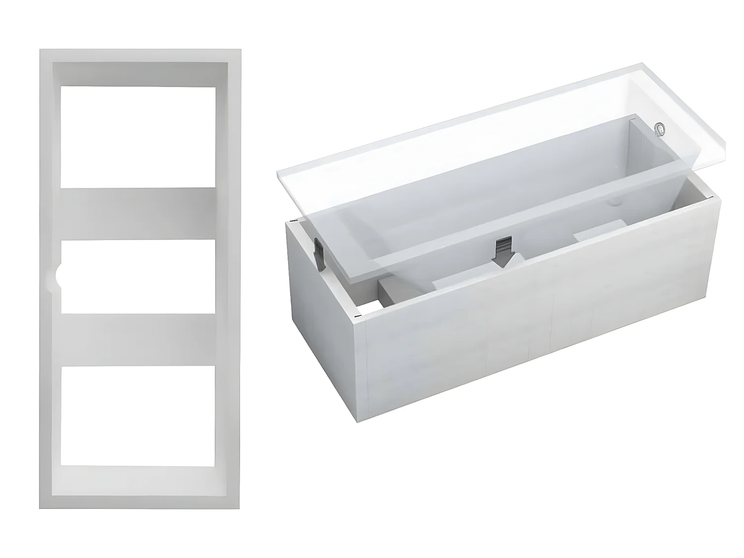 Habillage de baignoire blanc en polystyrène  - OCE - 170 x 70 x 55