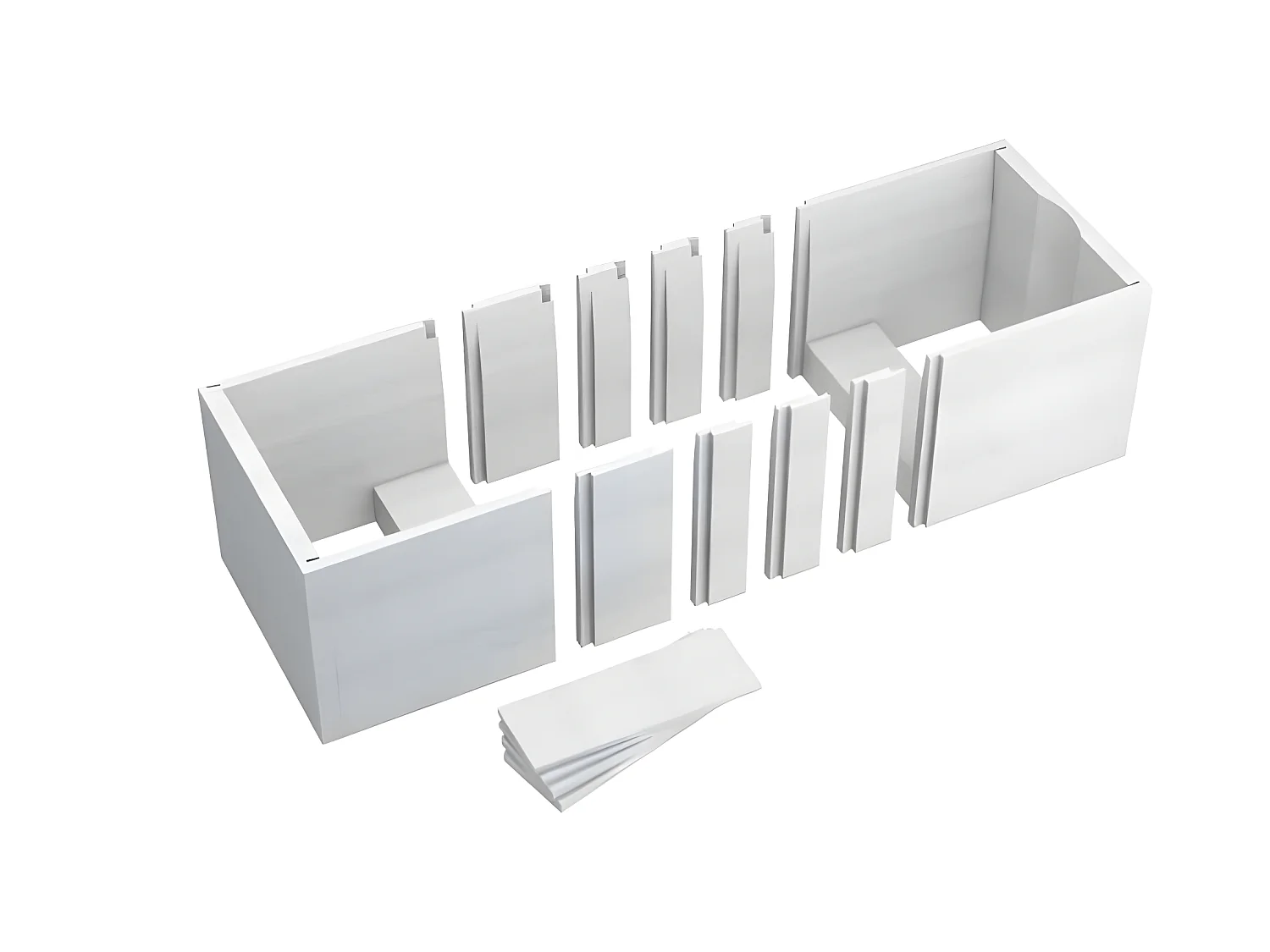 Habillage de baignoire blanc en polystyrène  - OCE - 140 x 75 x 55