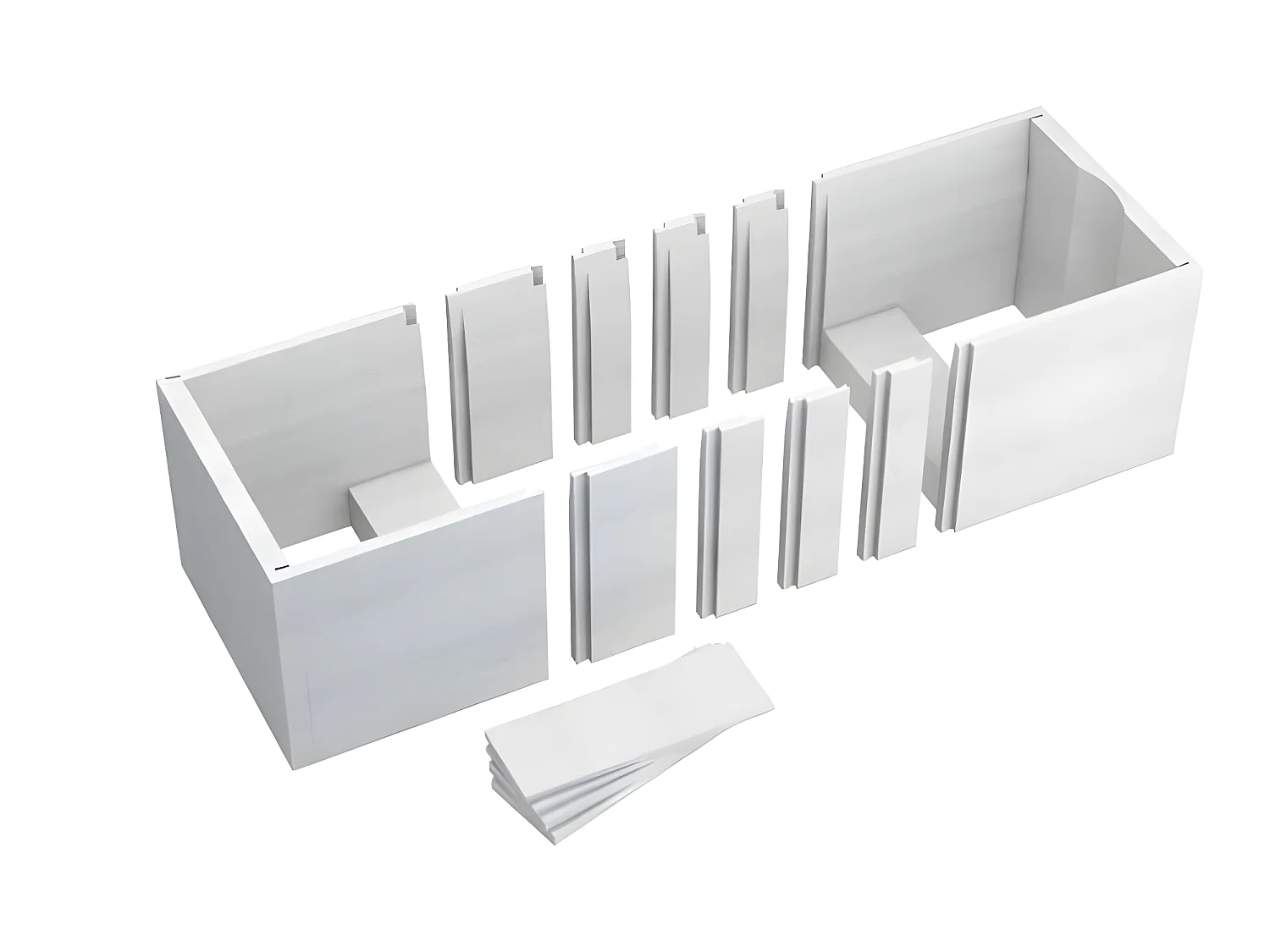 Habillage de baignoire blanc en polystyrène  - OCE - 130 x 70 x 55