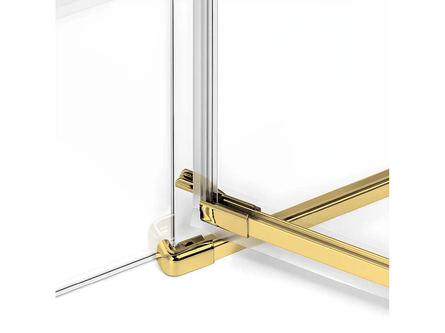 Porte de douche 130 cm doré pivotante gauche    MIAMI GOLD