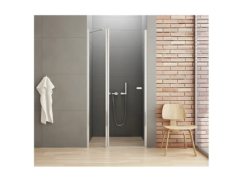 Porte de douche pivotante 110 cm chrome CORFOU CHROME