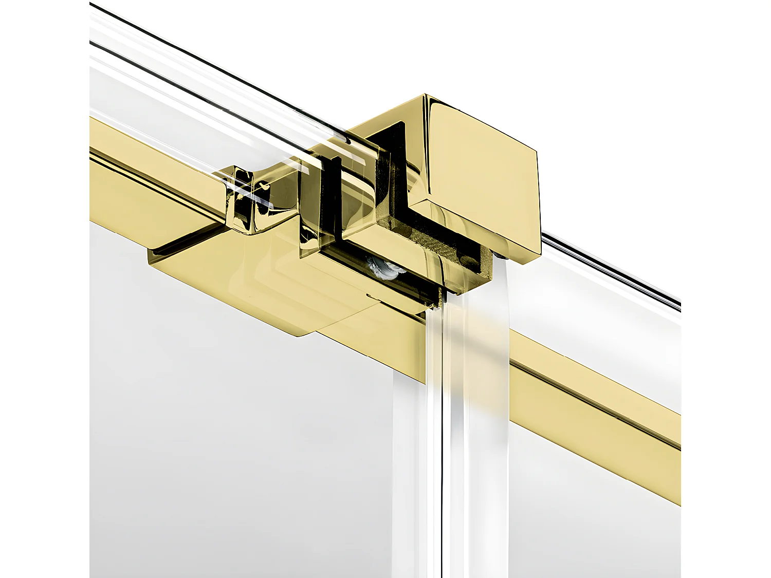 Porte de douche dorée 150 cm 4 volets coulissante gauche HAWAII GOLD