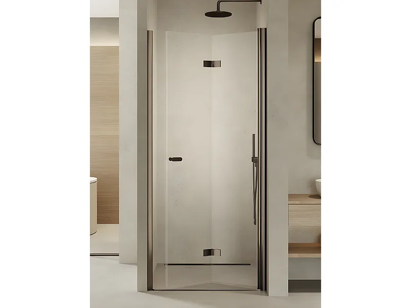 Porte de douche pliante droite 90 cm inox brossé ANTILLES GUNMETAL BRUSHED