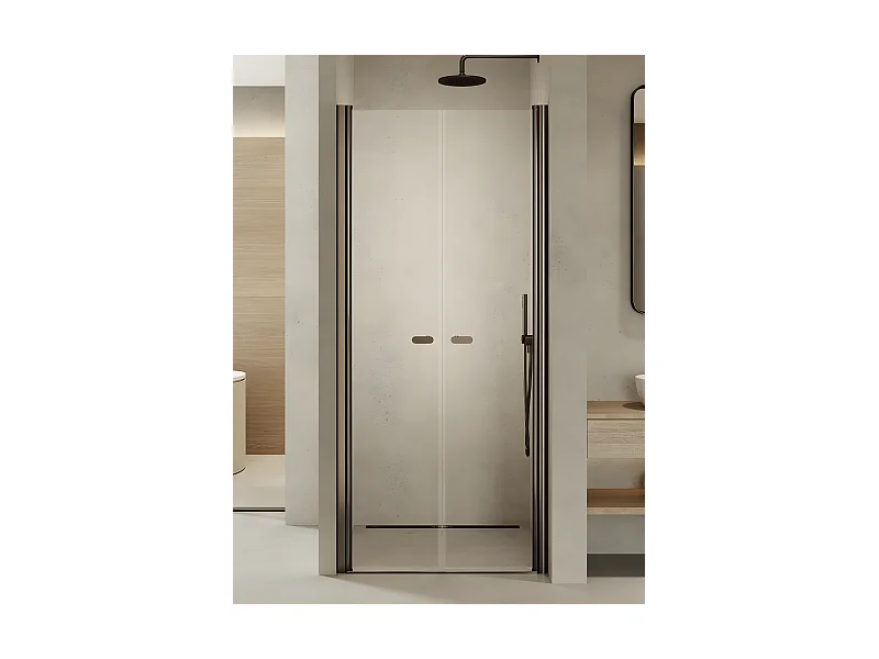 Porte de douche battante 110 cm inox brossé ANTILLES GUNMETAL BRUSHED