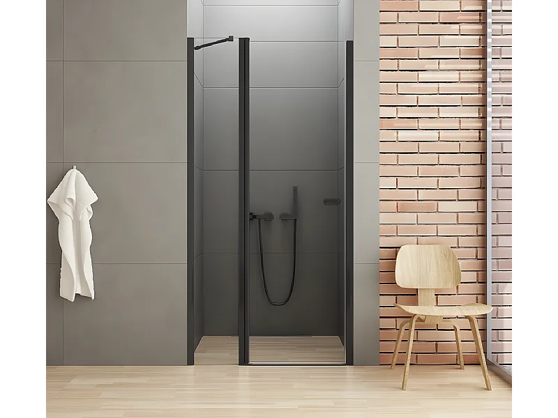 Porte de douche pivotante 110 cm noir RHODES BLACK