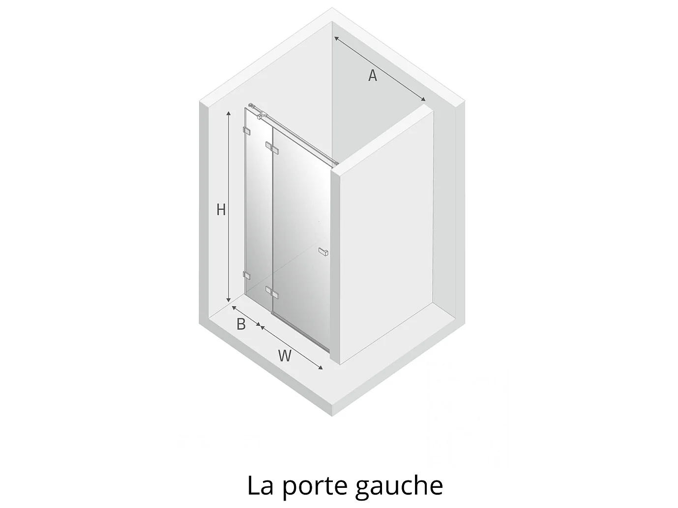 Porte de douche 140 cm doré brossé pivotante gauche BALI GOLD BRUSHED