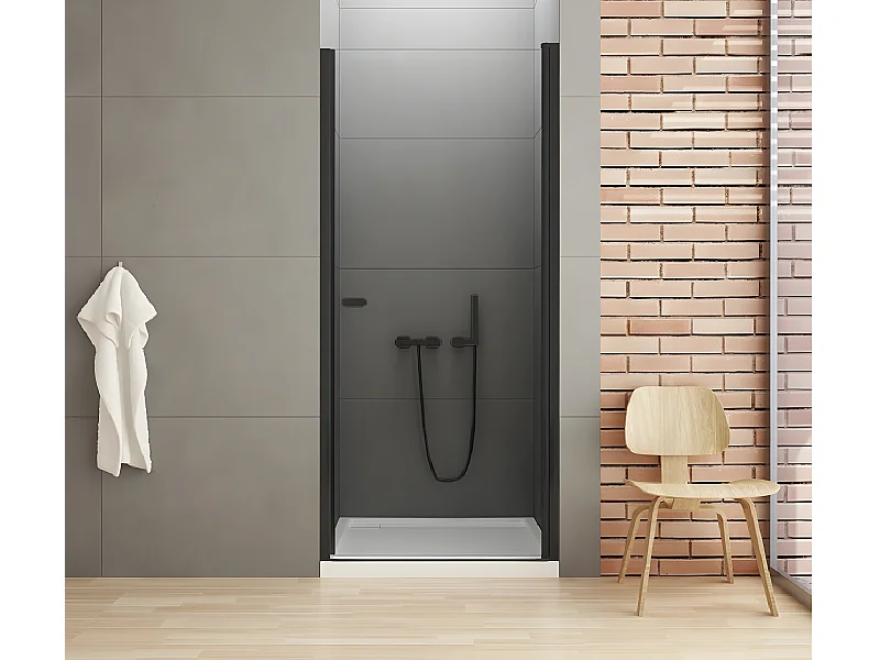 Porte de douche pivotante 90 cm noir RHODES BLACK