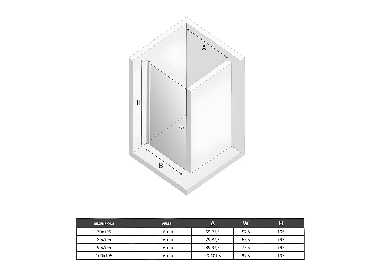 Porte de douche pivotante 80 cm cuivre brossé MONAKO COPPER BRUSHED